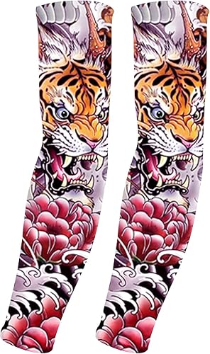 Mangas de protección solar UV para hombres y mujeres, manga de enfriamiento de compresión deportiva UPF 50+, regalo único de manga de tatuaje