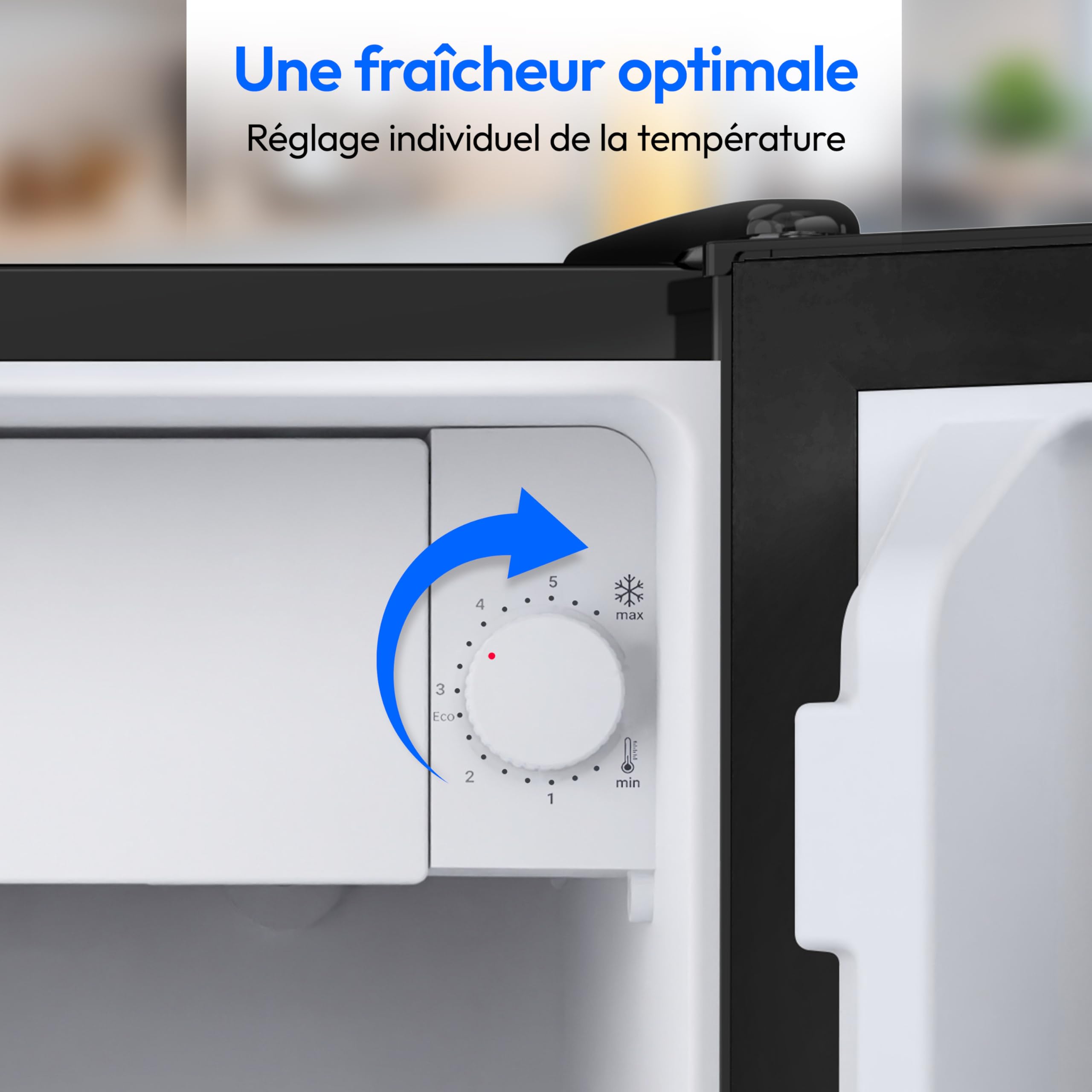 MEDION Mini réfrigérateur 42 L avec compartiment congélateur, silencieux, porte réversible, MD 370001