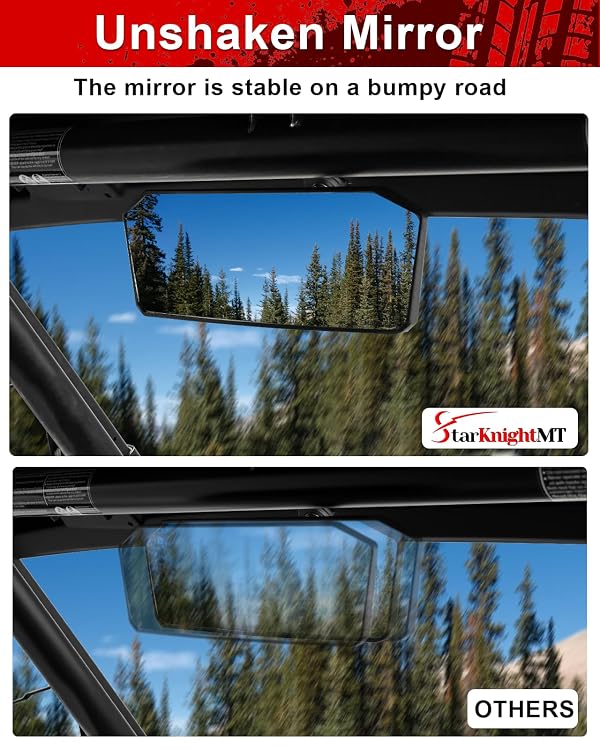 StraknightMT Rearview Mirror Compatible with 2025-2026 CFMOTO UFORCE U10 Pro Highland U10 Pro XL/ZForce 950, Center Mirror Accessories with Adjustment Angle Shatter Proof No Vibration by StarknightMT - Image 4