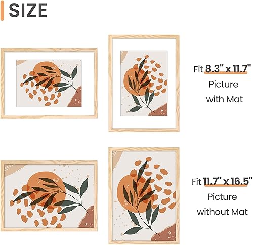 Vista 246 de upsimples - Portarretratos de 8.5 x 11 pulgadas, para fotos de 6 x 8 pulgadas con paspartú o de 8.5 x 11 pulgadas sin paspartú, marcos de fotos