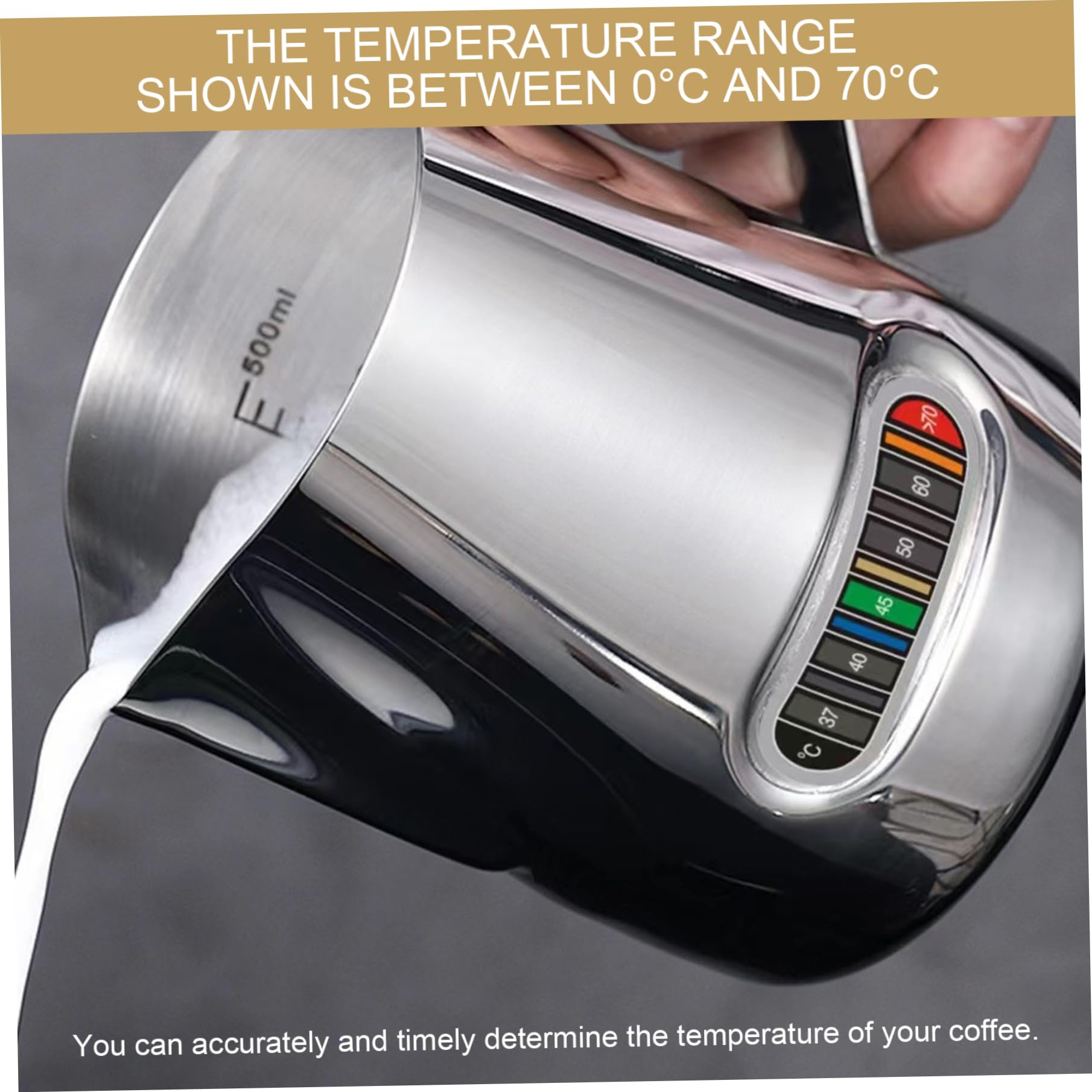 Lot de 4 Bandes de température, Autocollant pour thermomètre à café, étiquette température Changeante Couleur pour Pots à Lait en métal, thermomètre Cuisine, numérique pour a
