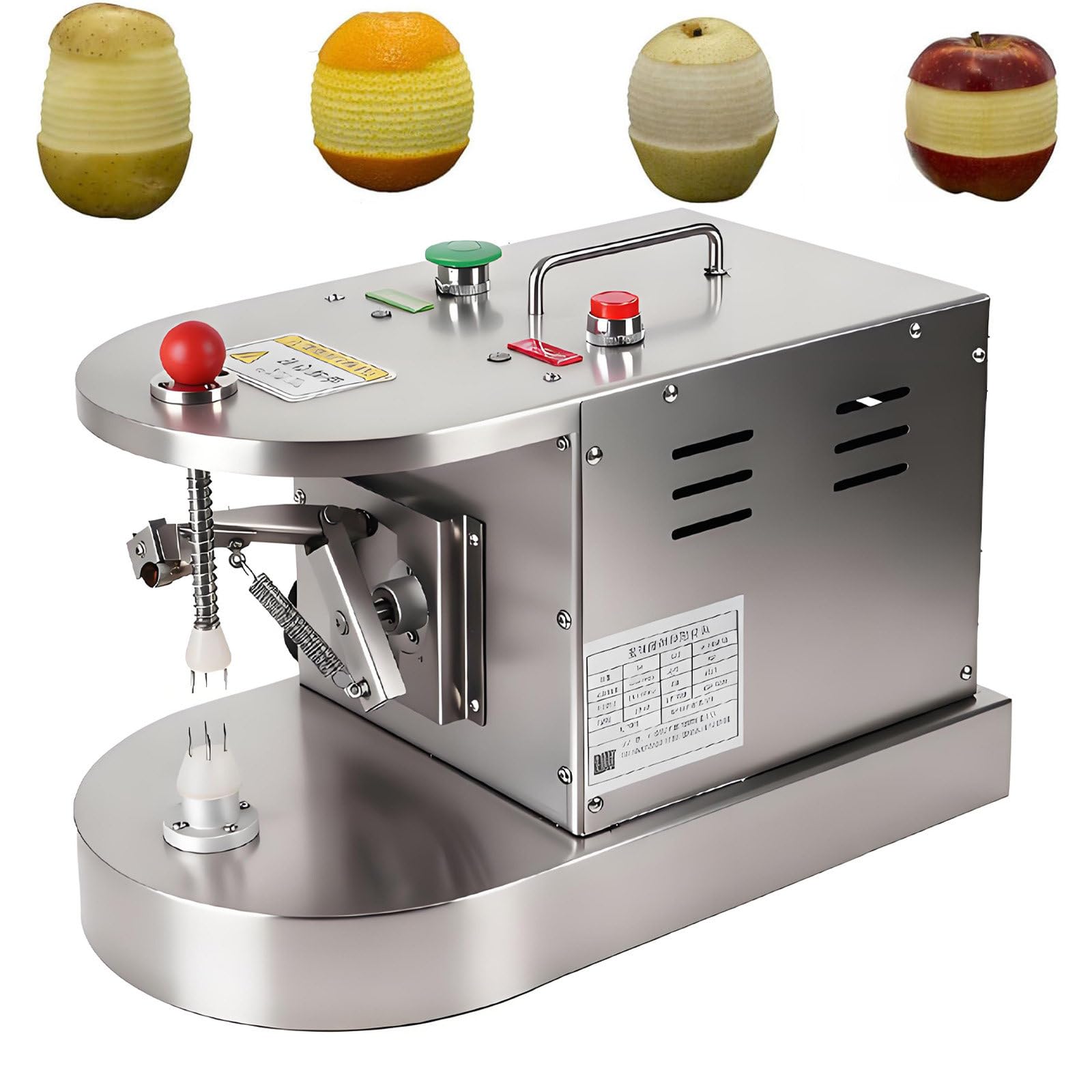 NYANS Commercial Fruit Peeling Machine, Stainless Steel Orange and Lemon Peeler, Adjustable Thickness and Height, High Output for Restaurant Kitchen Use
