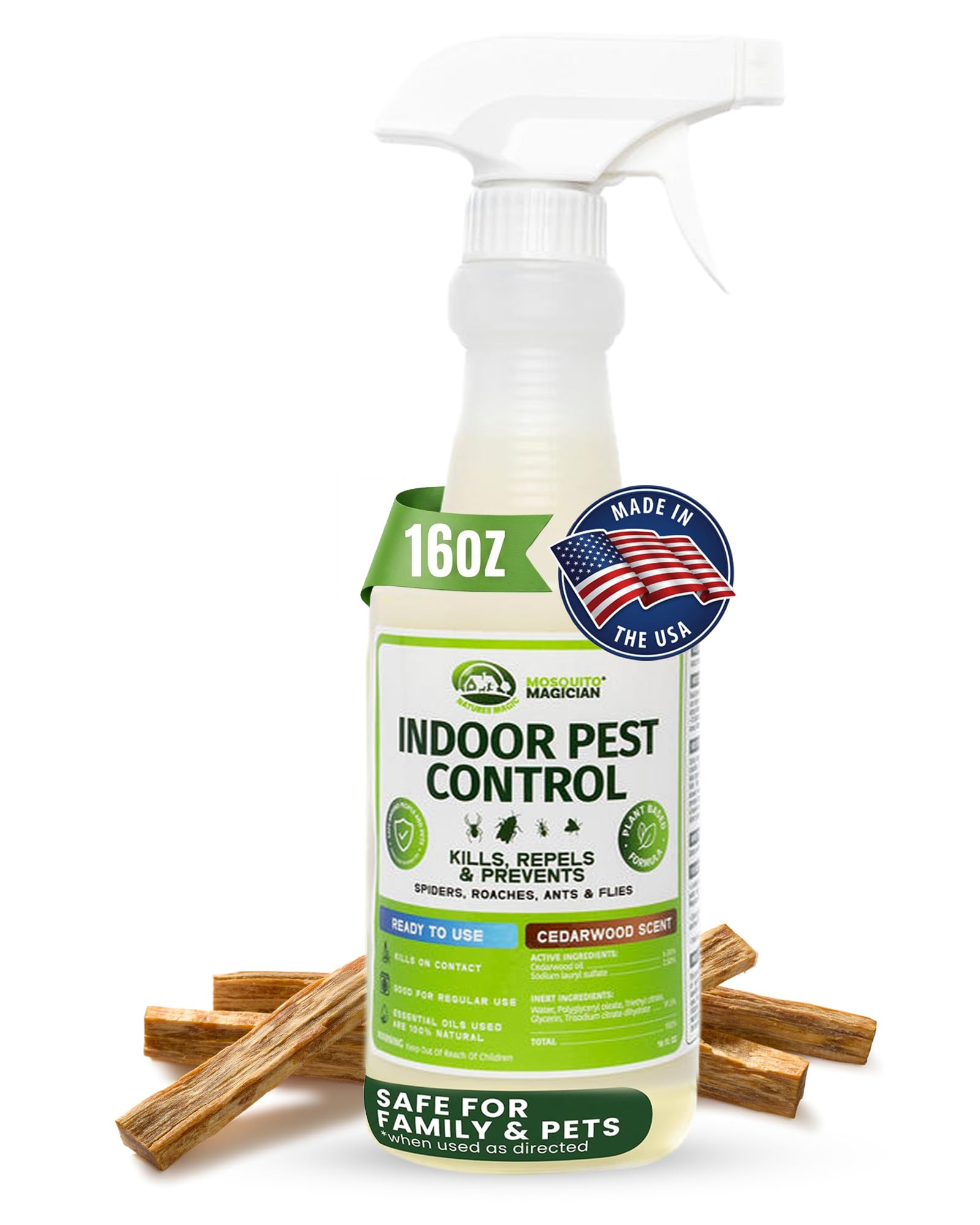 Mosquito Magician Indoor Pest Spray (16 OZ) - Cedarwood