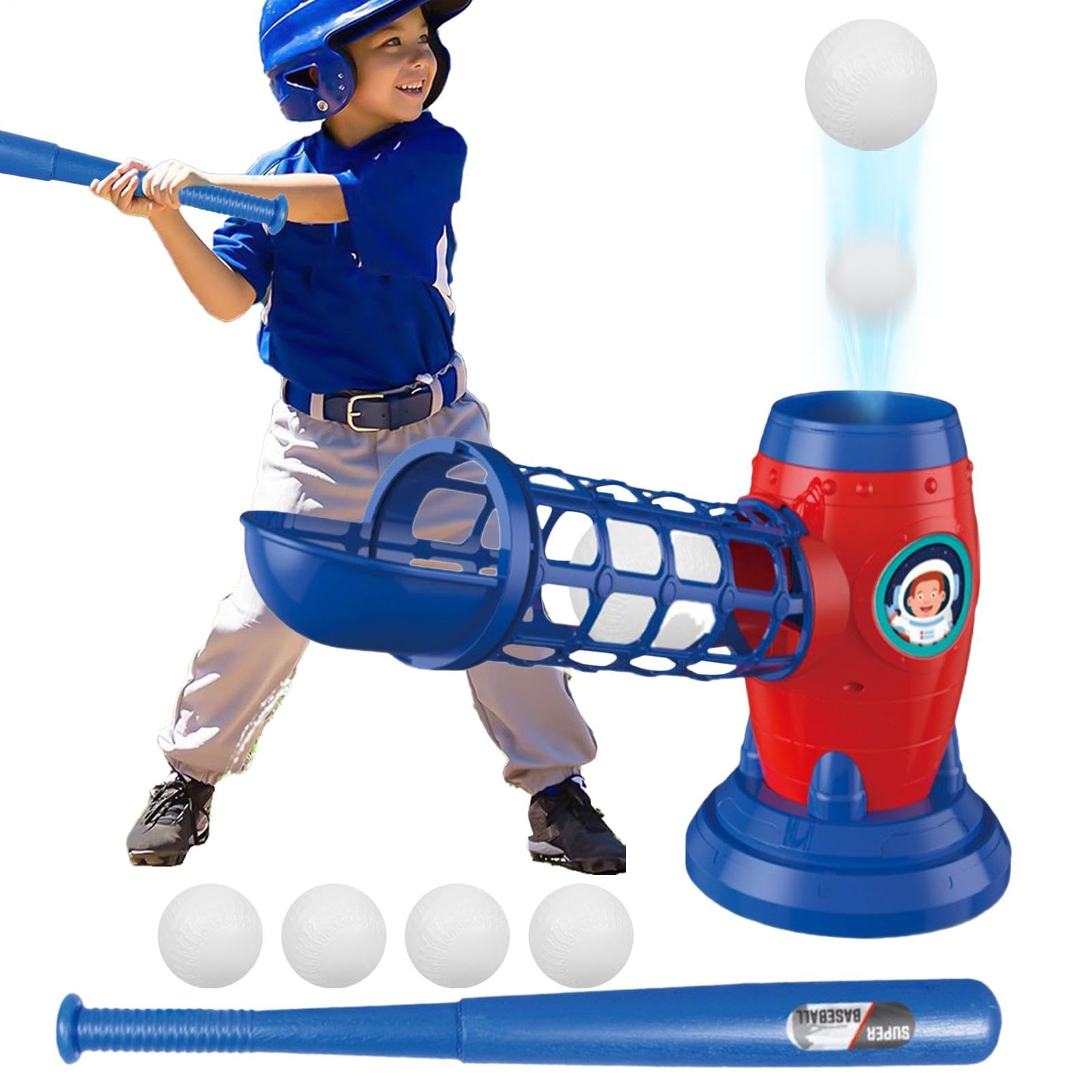 Battitrice per baseball, lanciatori per baseball giovanile,Macchine per lanciare baseball e softball con palline | Lanciatore per baseball e tennis, set di palline a T per bambini da 3 a 8 anni