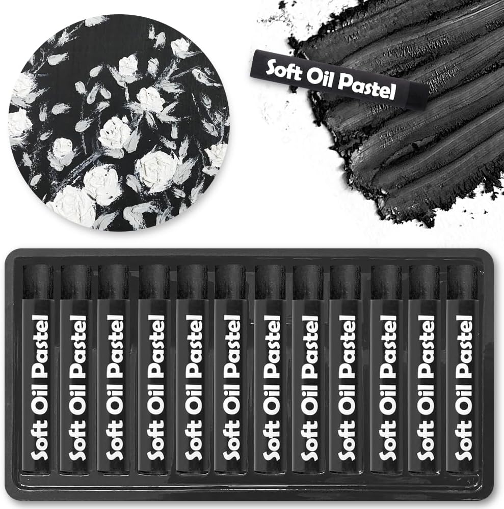 Mifuner Soft Oil Pastels Set (12 Sticks), Single Colors