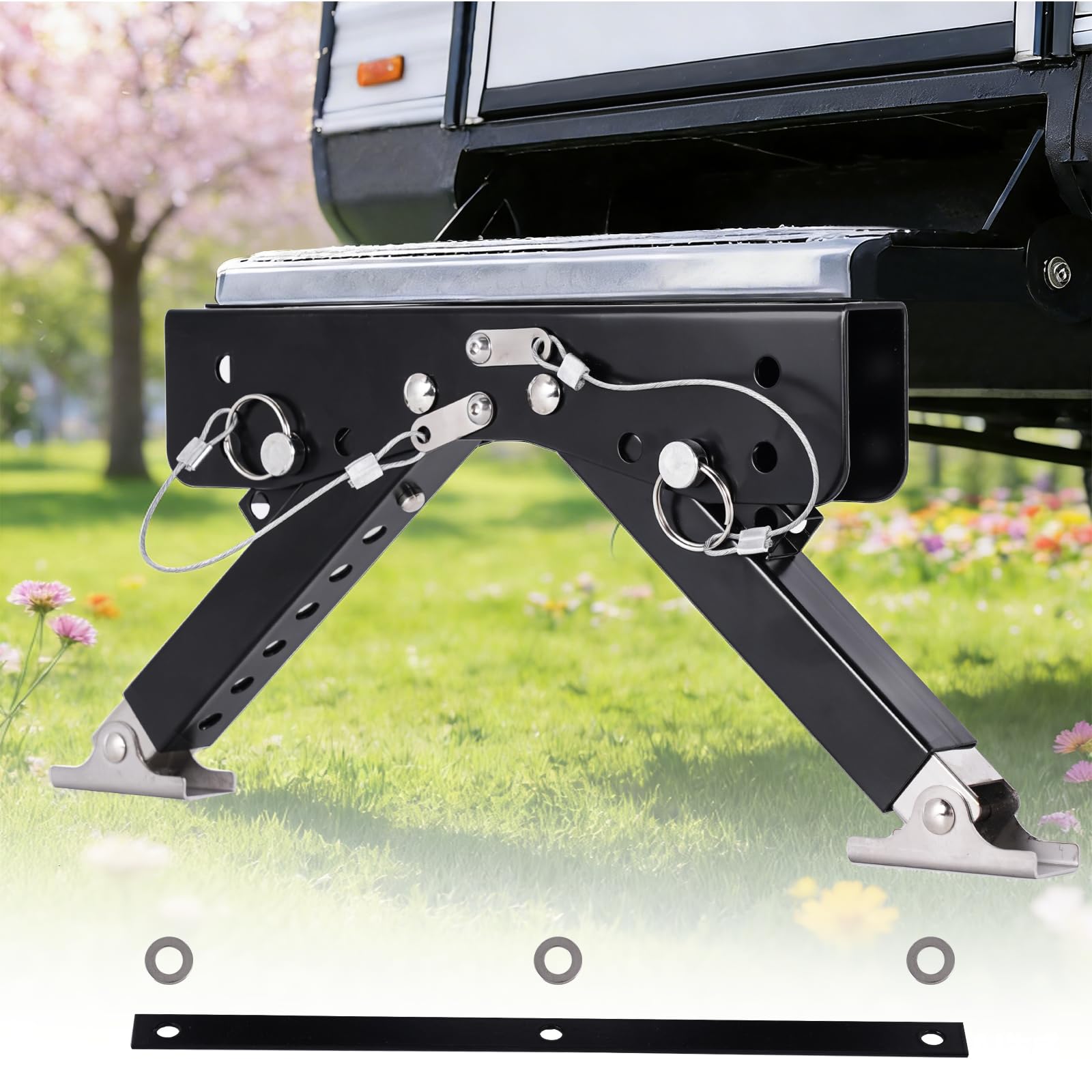 BAOSHISHAN Stabilisateur de Marche pour Camping-Car Ensemble de Support de Marche pour Camping-Car de 7cm à 29cm réglable en Hauteur, capacité de Charge : Maximum 100KG