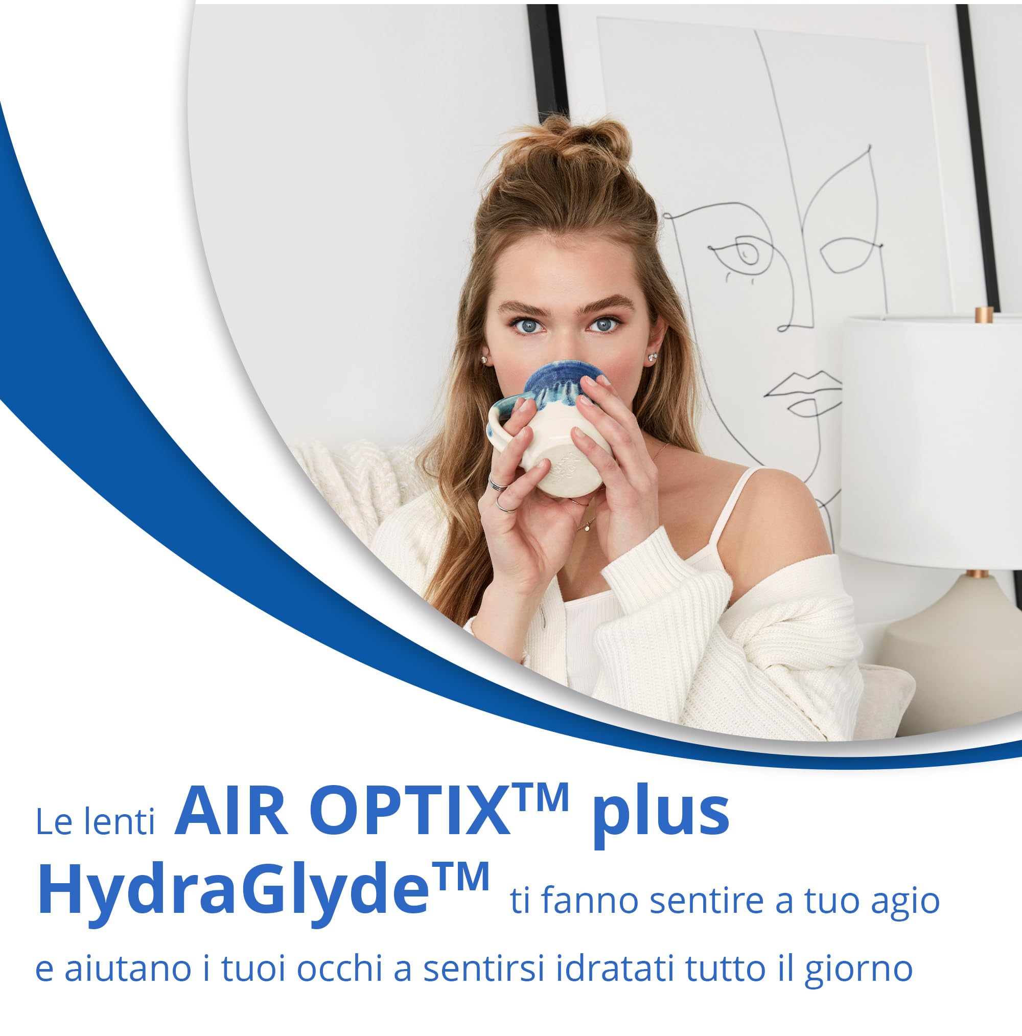 Air Optix Plus HydraGlyde Lenti a Contatto Mensili, 6 Lenti, BC 8.6 mm, DIA 14.2 mm, +4.25 Diopt
