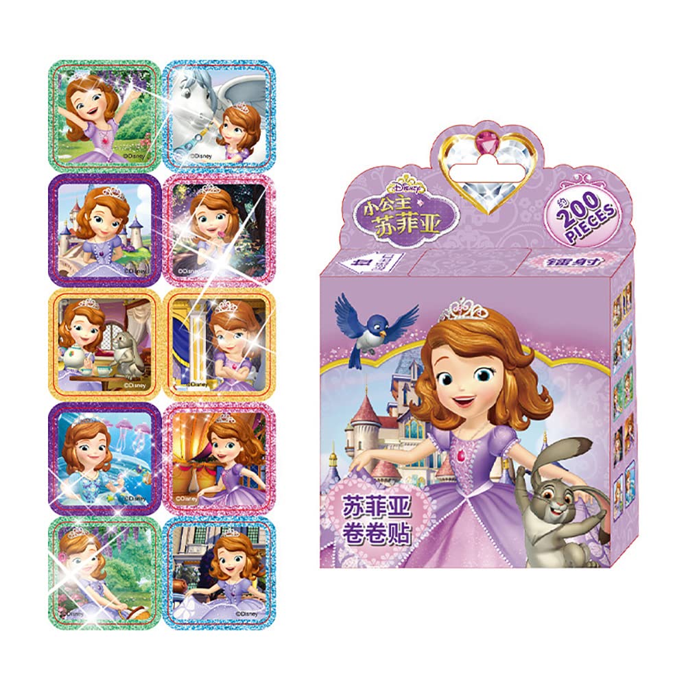 ディズニープリンセス シール 可愛い ごほうびシ ステッカー セット おしゃれ かわいい 手帳 ギター 車 バイク 自転車 ヘルメット スケートボード  パソコン 携帯 ノート(デザイン3)