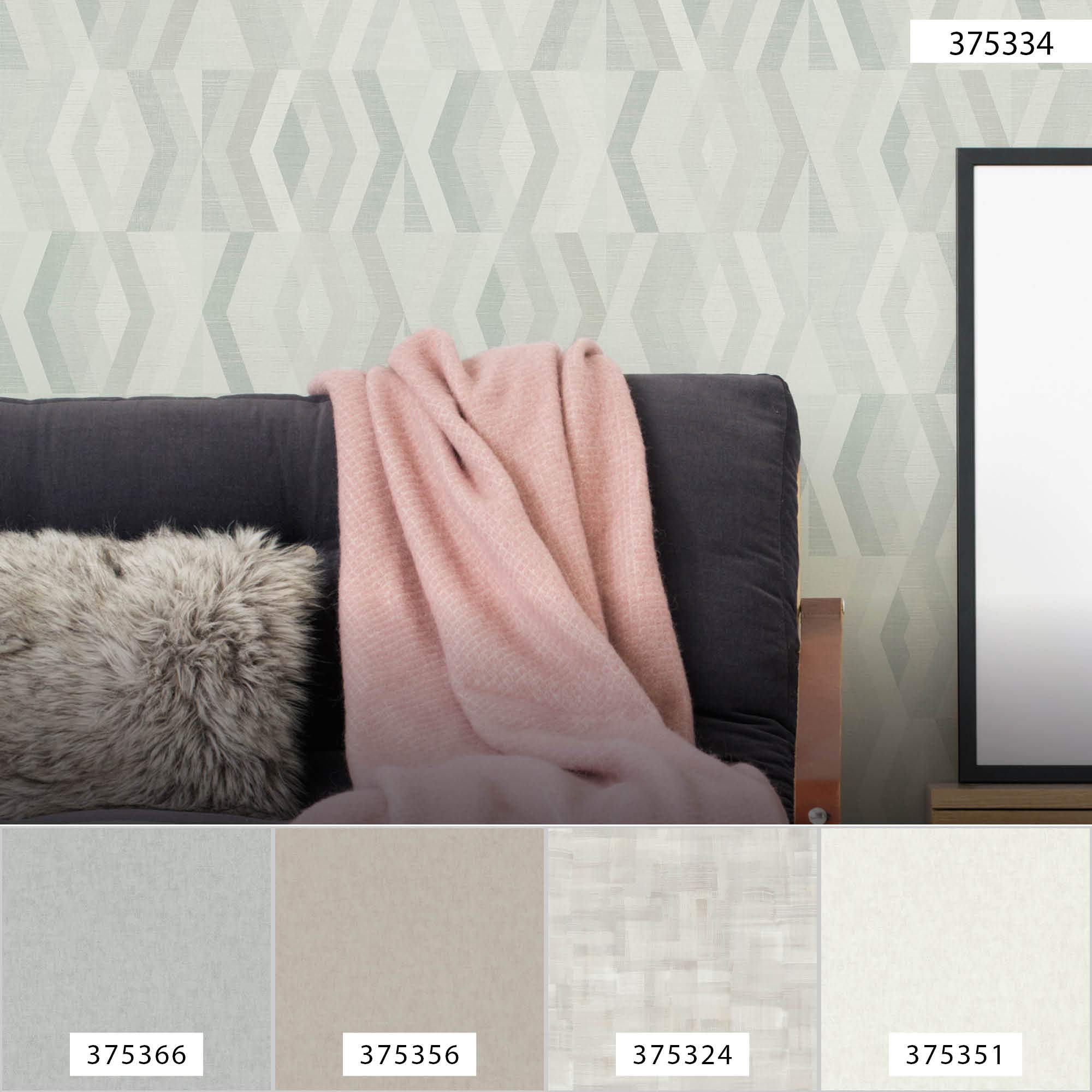 Papel Pintado Geométrico Geo Nordic Papel pintado tejido no tejido 10.05 m x 0.53 m Gris Beige Fabricado en Alemania de A.S. Création 375334 37533-4