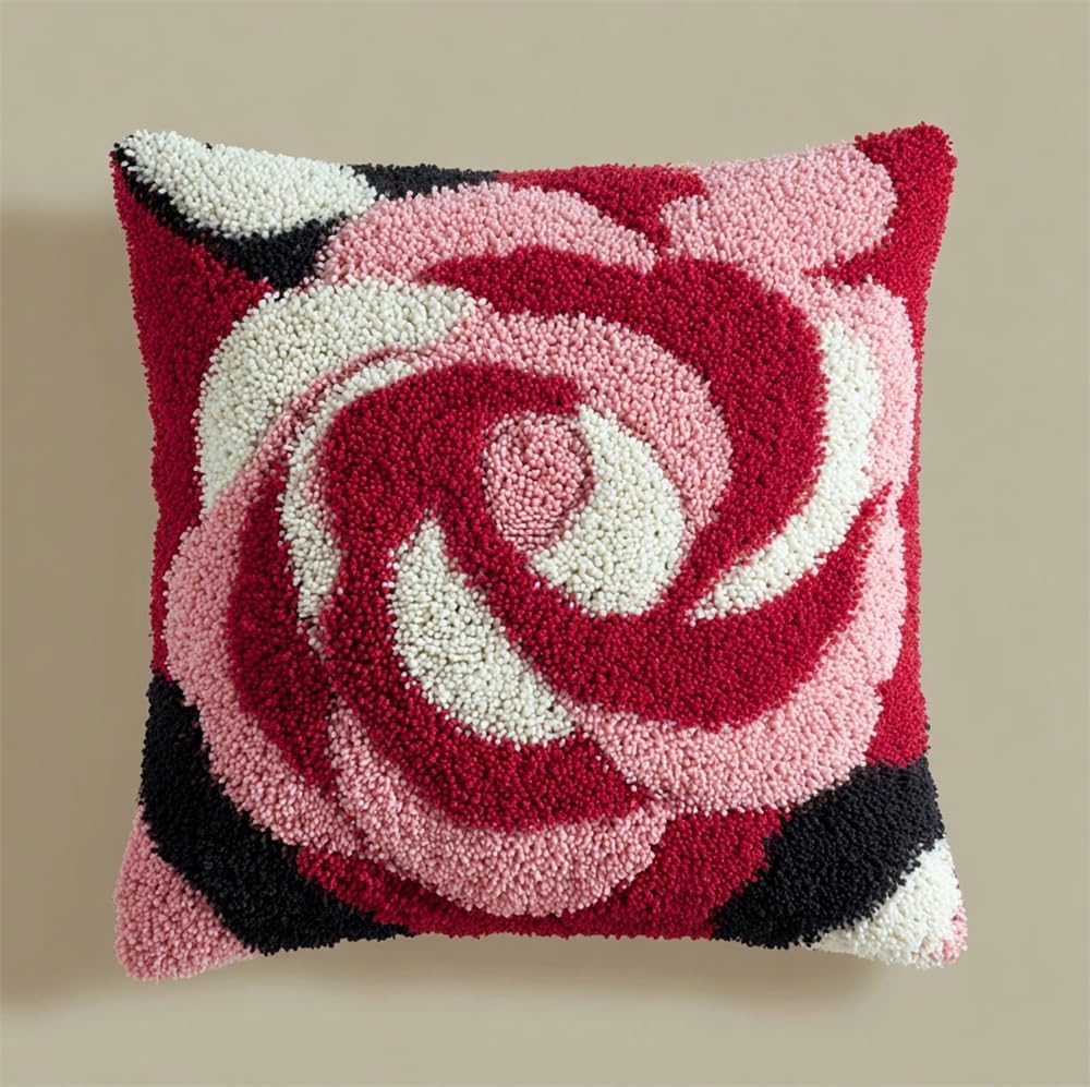 kitphoenix Latch Hook Kit for Adults, Abstract Rose