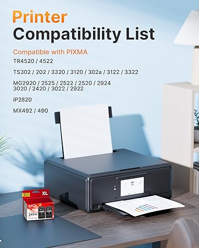 Miniatura 2 de E-Z Ink - Cartucho de tinta de repuesto 245XL para Canon 245XL tinta negra 245XL PG-245XL Compatible con cartuchos de tinta para impresoras Canon