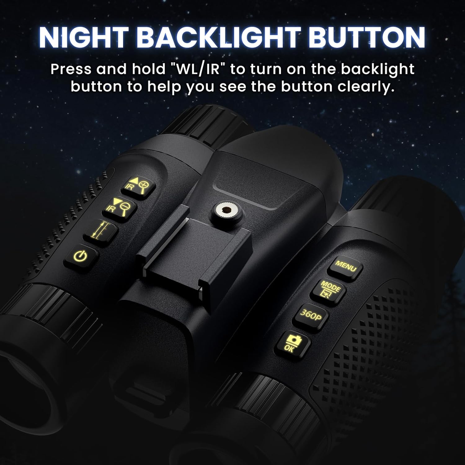 3D Head-Mounted Night Vision Goggles White Light Supplemental Lighting Infrared Night Vision Binoculars Stealth 850nm IR NVG Manual Focus & 8X Digital Zoom 10°FOV，TF Card Included