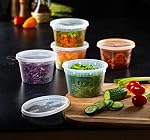 Pantry Value 16 oz Conteneurs de délices avec lids pour entreposage alimentaire [48 Ensembles] , Micro-ondes, Lave-vaisselle & Congélateur sûr, jetable ou réutilisable, BPA Gratuit, écoulement-proof, soupes, à emporter, préparation des repas & Restes