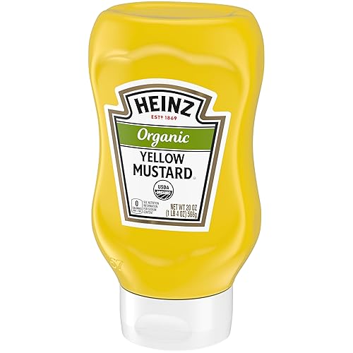 Vista 6 de Heinz Mostaza amarilla orgánica (botellas de 20 onzas, paquete de 6)