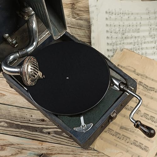 Miniatura 7 de Tapete para tocadiscos, 12 pulgadas, antideslizante y antiestático, tapete de fieltro para tocadiscos de lana, tapete protector para tocadiscos en
