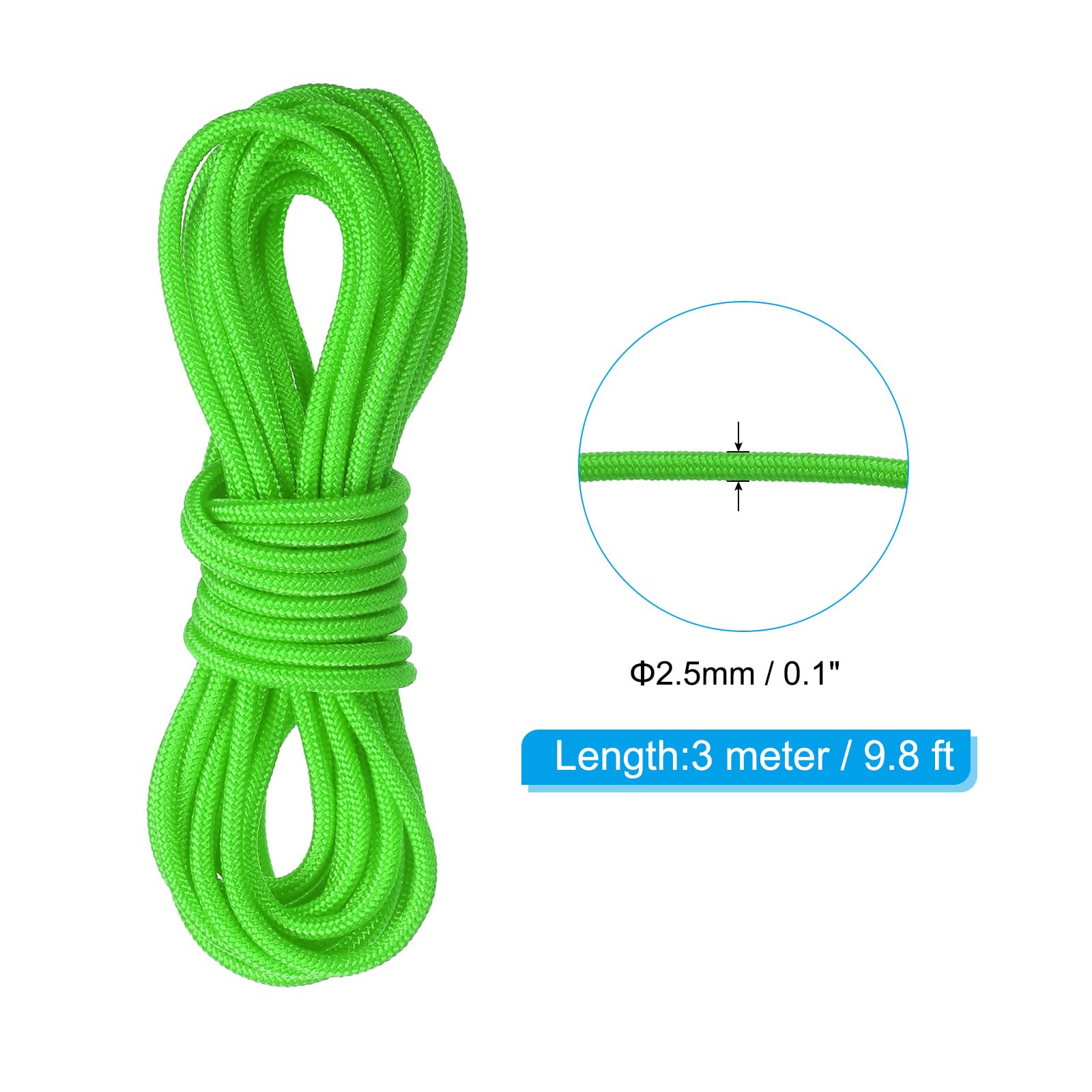 PATIKIL Cuerda de Bucle D para Arquería de 10 Pies Cuerda de Liberación de Cuerda de Arco Bucle de Anclaje de Alambre para Cuerda de Arco Compuesto Verde Brillante