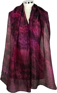 Burgundy silk scarf for women Burgundy Wine Handmade silk scarf hand dyed burgundy pink purple Christmas silk gift for her