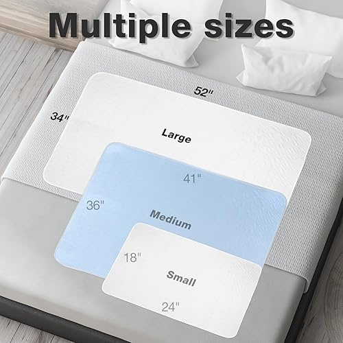 Miniatura 5 de Almohadillas de cama lavables impermeables, 34 x 52 pulgadas (paquete de 2) almohadillas de cama para incontinencia, almohadilla de cama impermeable