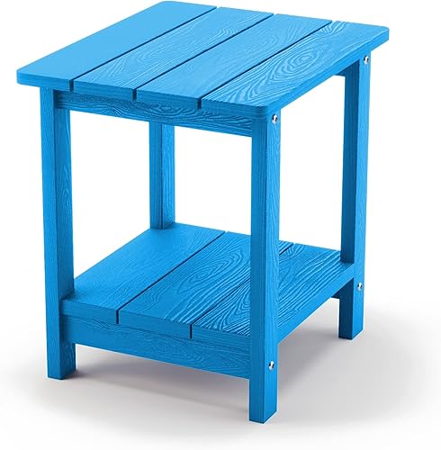 Miniatura 42 de LUE BONA HDPS - Mesa auxiliar para exteriores, pequeñas mesas auxiliares Adirondack para exteriores, mesa auxiliar exterior para patio, porche, Negro