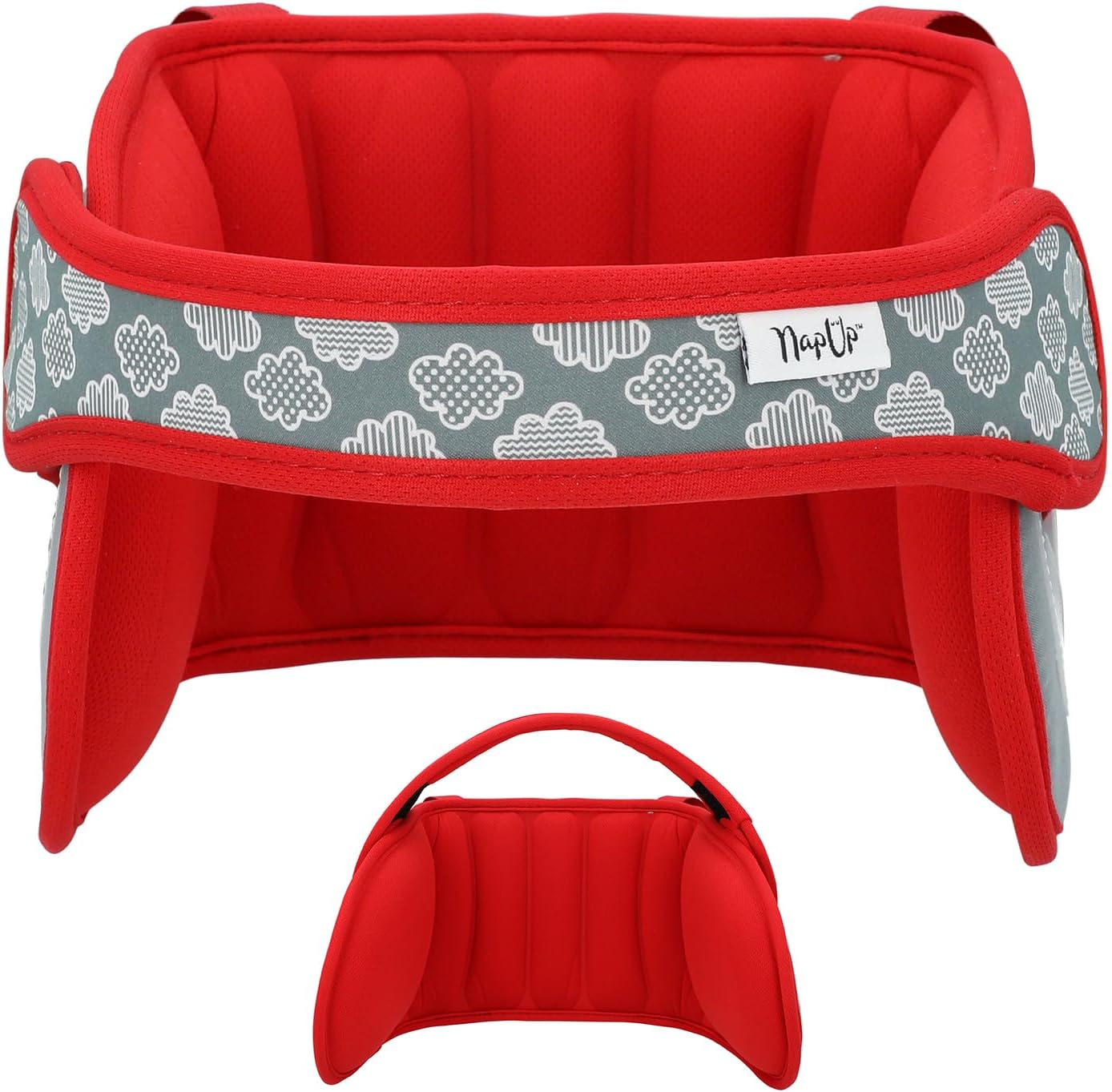 NapUp Child Head Support for Car Seat (Light Red)
