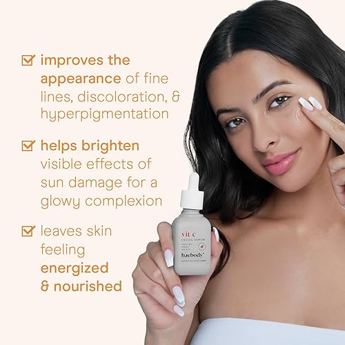 Miniatura 2 de Baebody Vitamin C Suero al 20% para el rostro, suero facial de uso tópico, anti-edad, profesional con ácido hialurónico y vitamina E, súper potencia