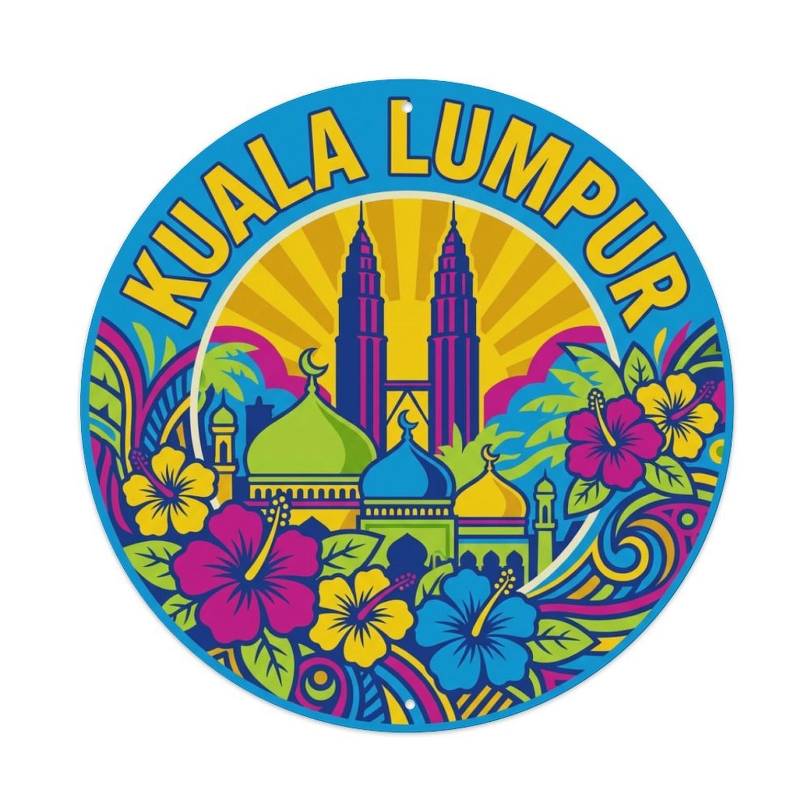 Vintage Travel Malaysia Kuala Lumpur Metal Tin Sign