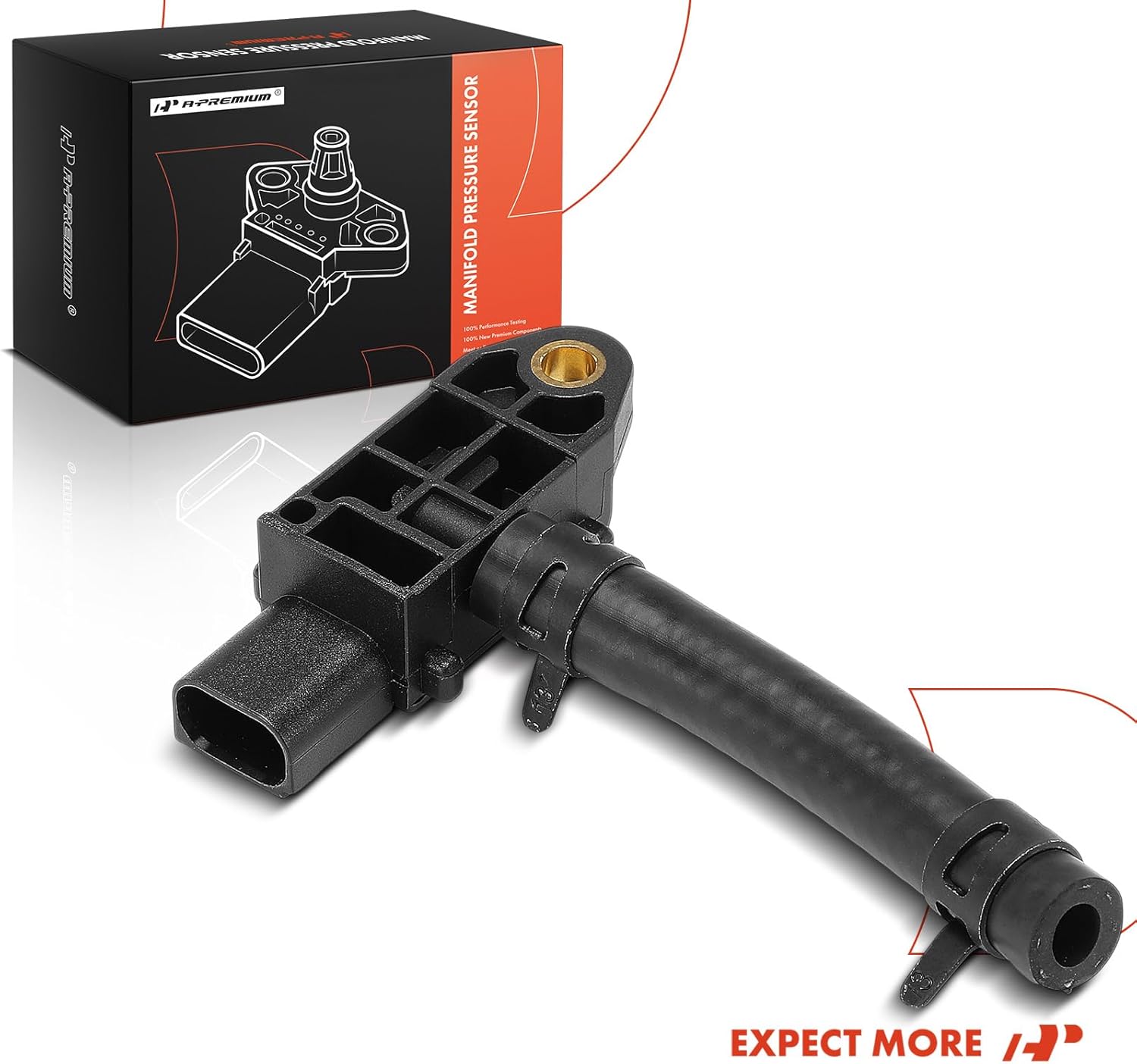 A-Premium Diesel Particulate Filter (DPF) Pressure Sensor [3 Blades] Compatible with Ford F-350 F-450 F-550 Super Duty, 2013 2014 2015 2016, 6.7L