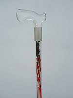 Vista 3 de Elegante bastón de acrílico para caminar (longitud personalizada, rosas de seda rojas y blancas)