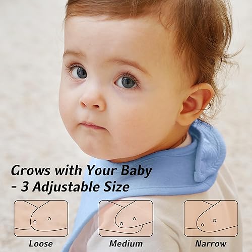 Miniatura 3 de Muslin Baby Bibs Cotton Baby Drool Bandana Bibs for Baby Girls Boys Infant Newborn Toddler Drooling and Teething Azul macaron,rosado (Macaron