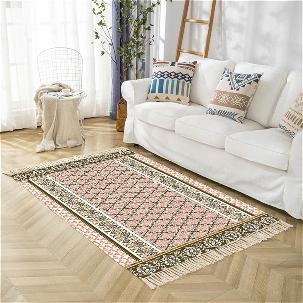 Tapis géométrique en coton lavable pour protéger et décorer la cuisine et l'entrée