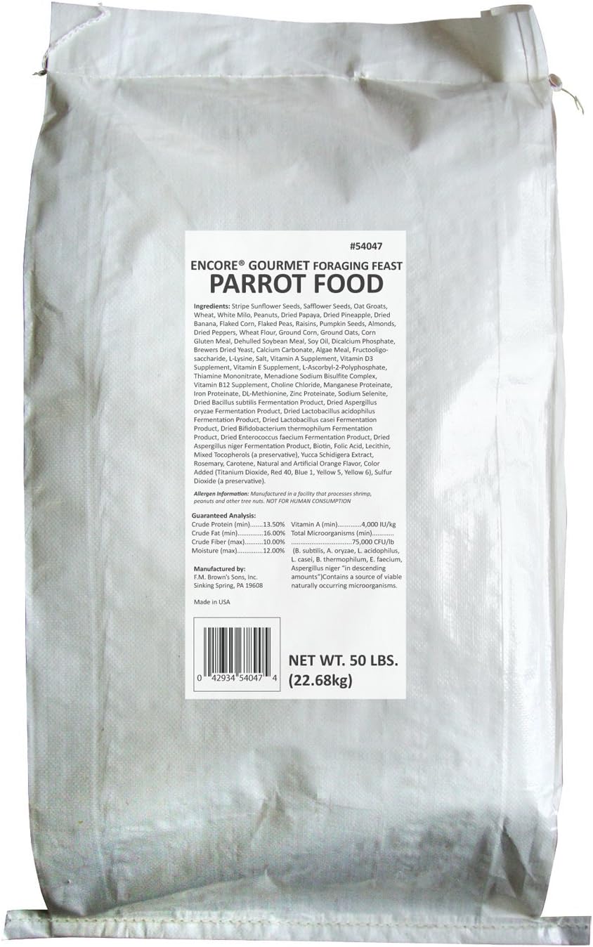 F.M.Brown'S Gourmet Parrot Food, 40-Pound