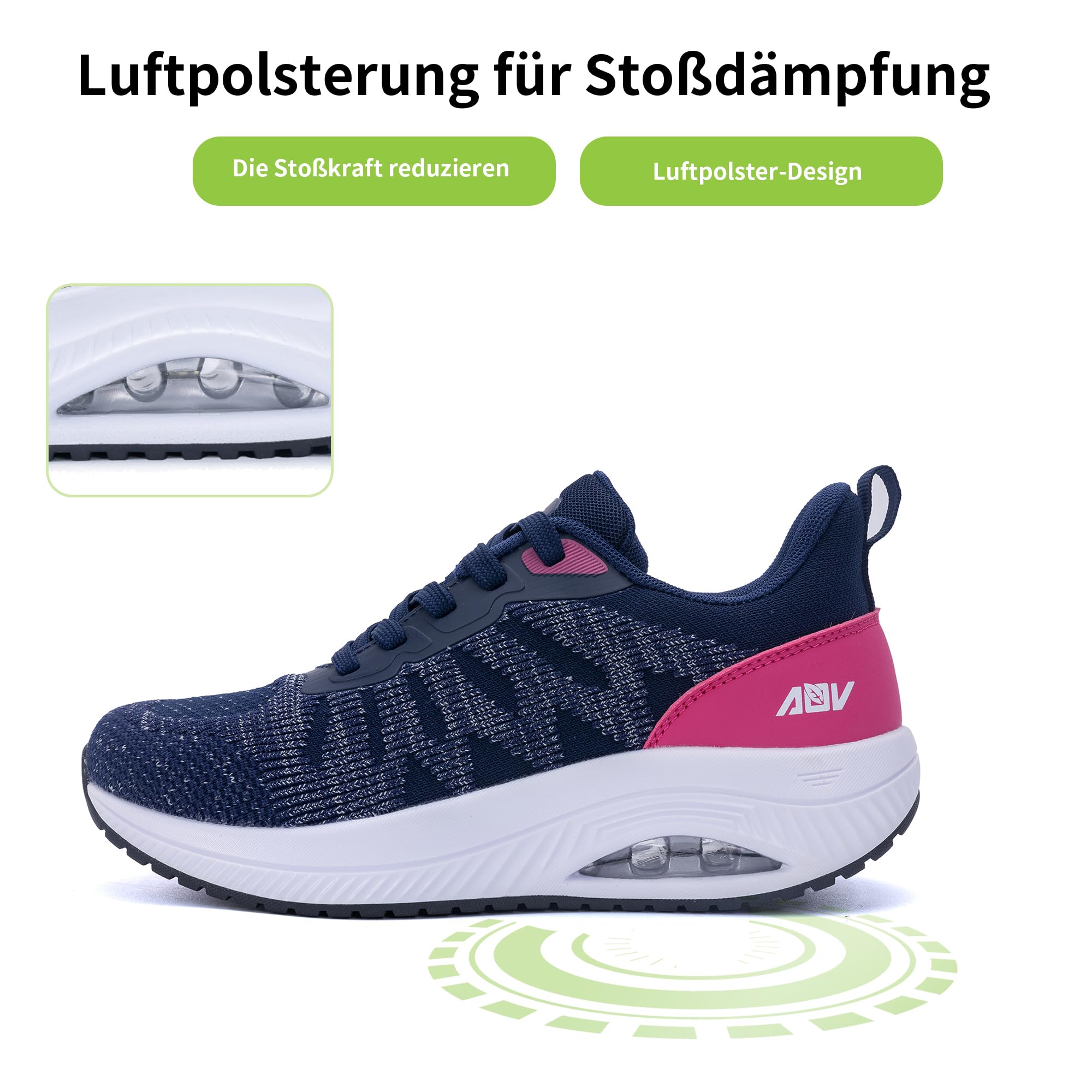 Quseek Zapatos ortopédicos para mujer, zapatos para caminar, cómodos, ligeros, transpirables, para fascitis plantar, pies planos EU35.5-42.5, rojo rosado, 40.5 EU