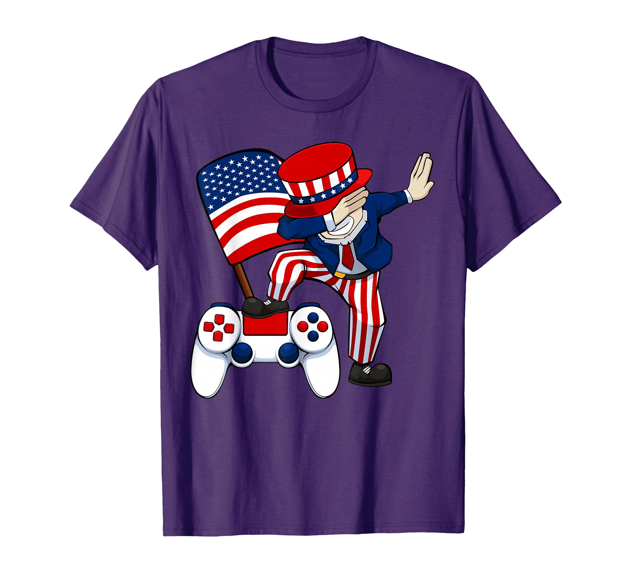 Dabbing Patriotic Gamer 4th Of July Video-game Controller T-Shirt