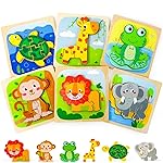 TOY Life Wooden Puzzles for Toddlers 2-4, Montessori Toys for 1 2 3 Year Old Boys Girls, Animals Puzzles Educational Learning Toys 2 Year Old, Christmas Birthdays Gifts for Grandkids Ages 1-3