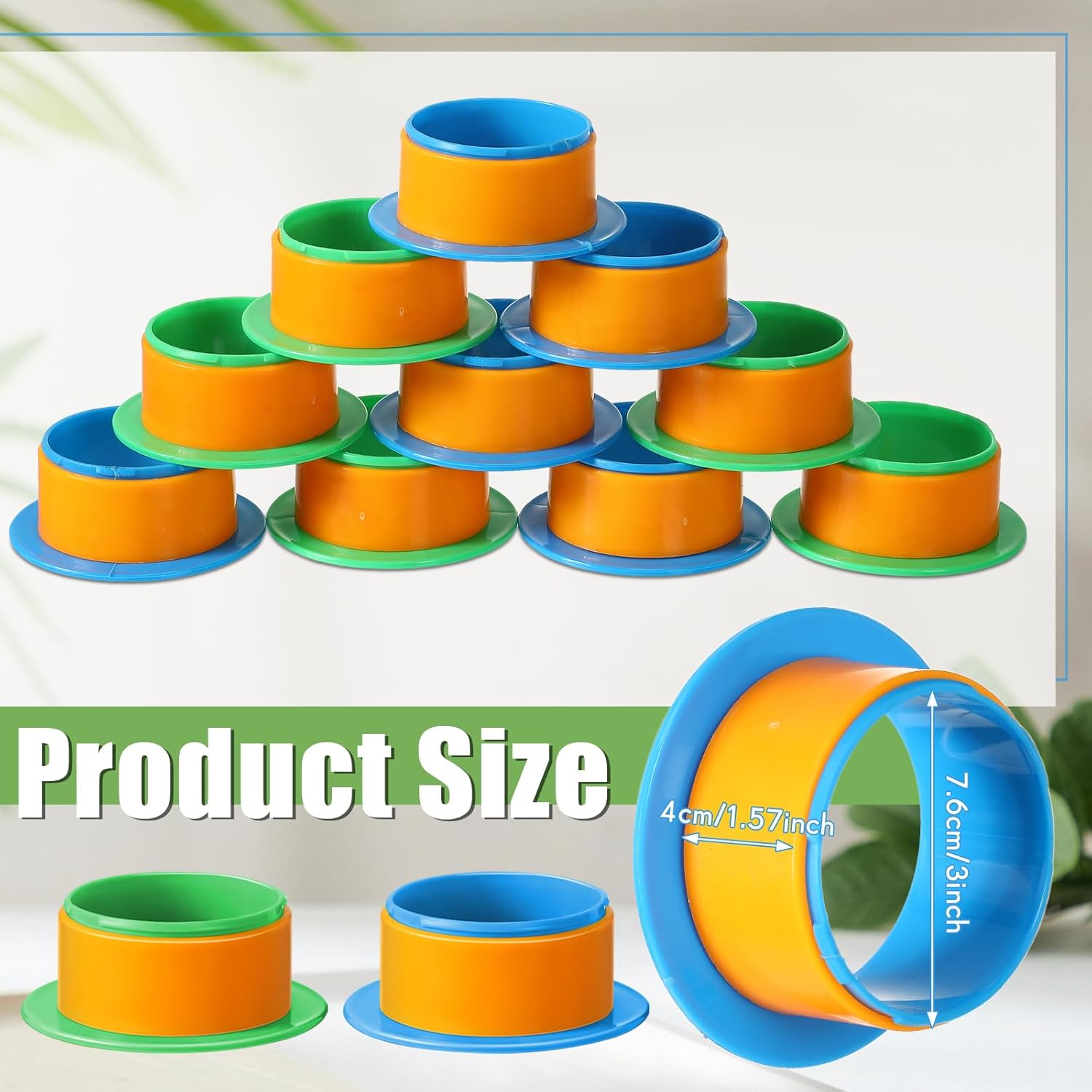 Marsui 12 Pairs Shrink Wrap Handle Fit 3 Inch Film Core, Plastic Pallet Handles Shrink Dispenser for Moving Stretch Wrap Roll Pallet Packing Shipping, Blue Green