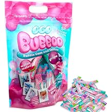 Bubboo Bubble Gum and Temporary Tattoos Set - Party Supplies Set with 50 Pieces of Bubblegum in 5 Flavors and 50 Temporary Tattoos for Boys, Girls, Kids | Assorted Party Favors Pack