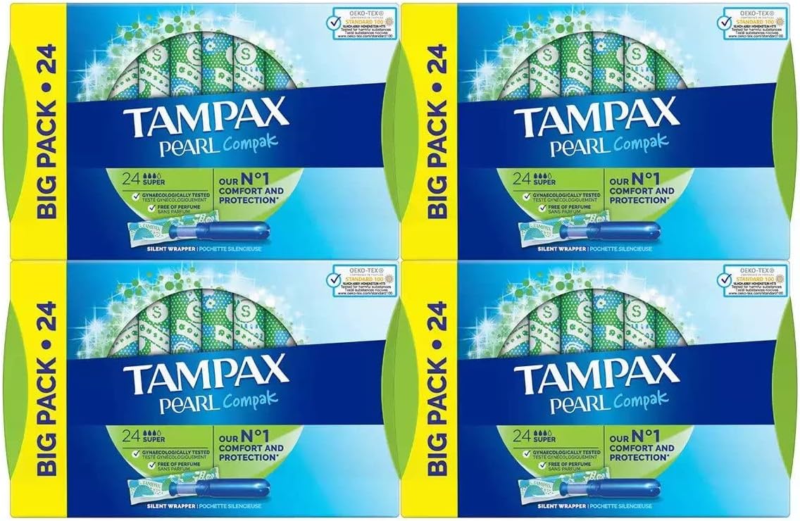 Compak Pearl Tampons, Super, with Plastic Applicator x 96