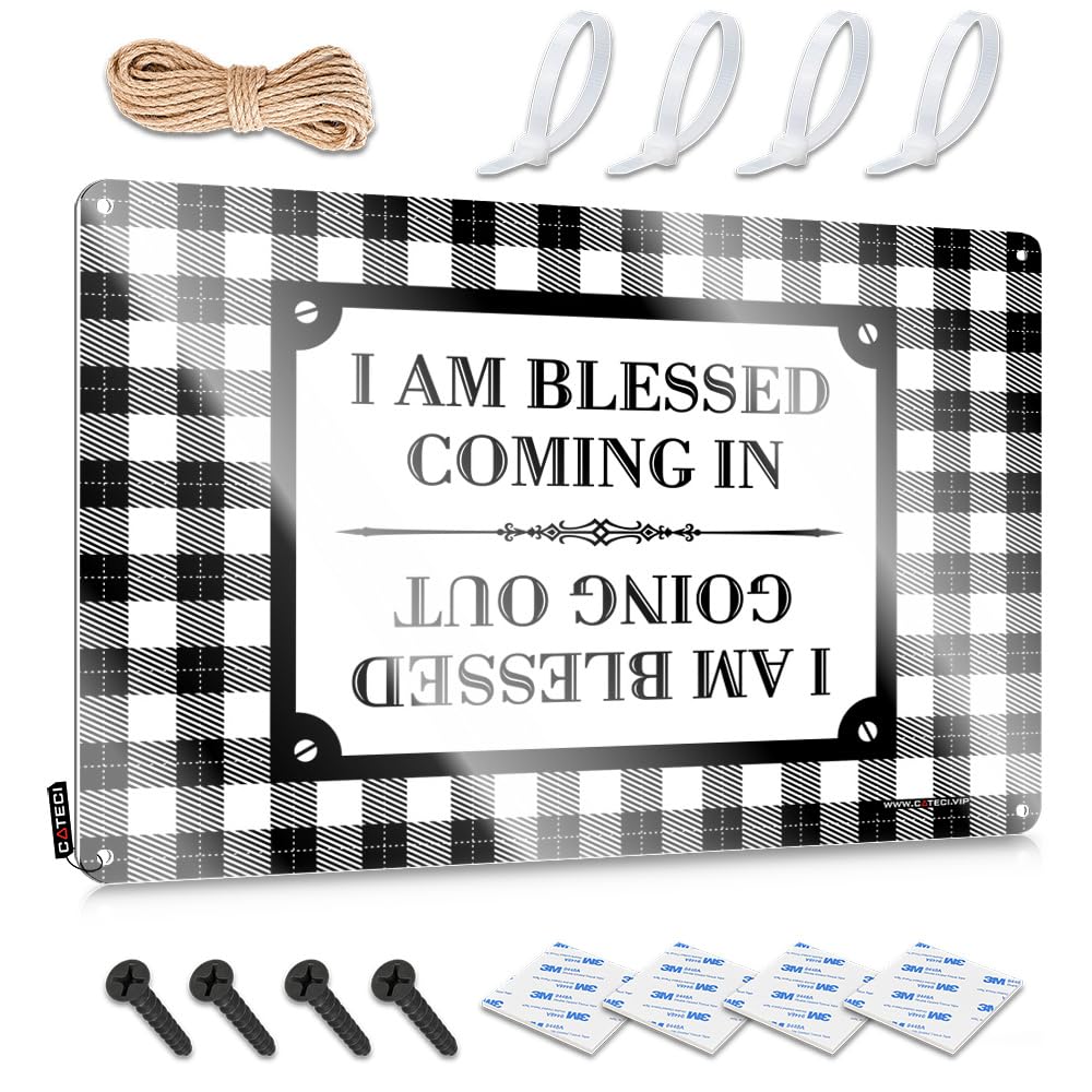 MWFKKADDB Funny Home Bar Signs I Am Blessed Coming In And Going Out Tin Sign Sign Decor Bar Signs For Home Decor(20X30CM)