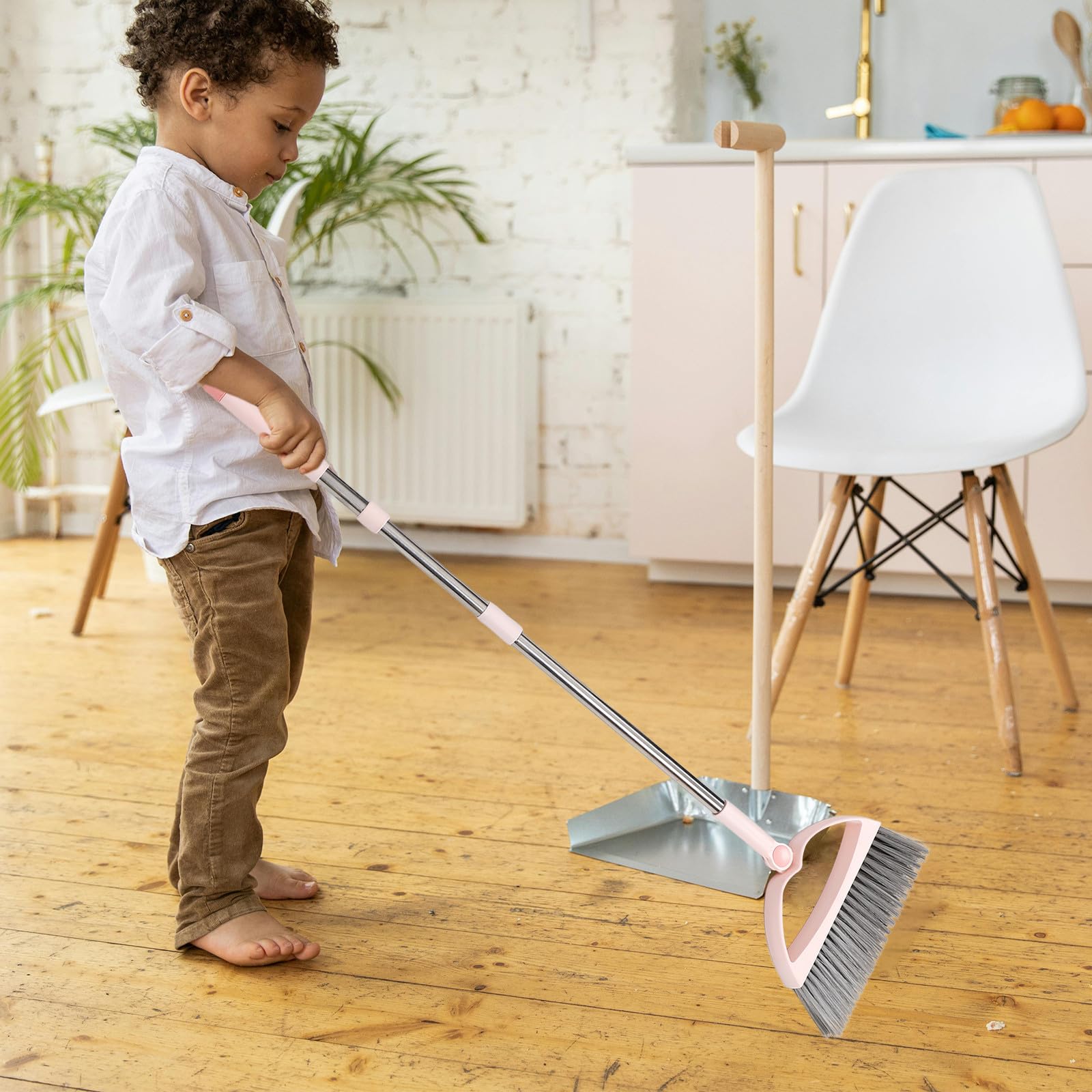 GALPADA Set Scopetta e Paletta Piccola per Ragazzo Ragazza Design Leggero e Superficie Liscia, Strumenti di Pulizia per Casa e attività di Pulizia in Famiglia