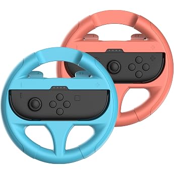 SUBSONIC   2er-Set Lenkr der f r Nintendo Switch und Switch 2 Joy-Cons   Nintendo Joy-Con 2-Lenkrad-Paar   Blau und Rot