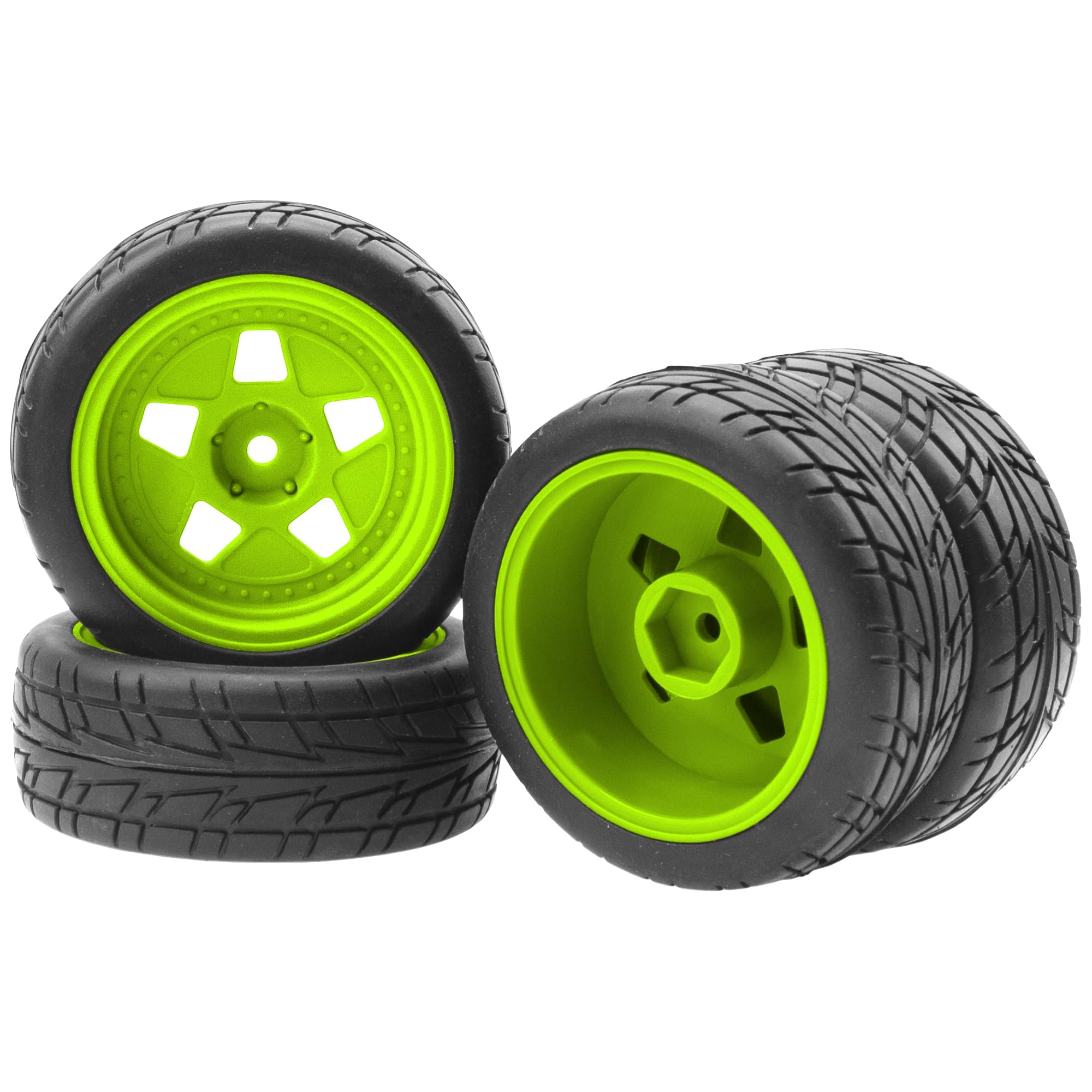 Amazon | ShareGoo ナイロンホイールリム ラバータイヤ付き RC 12mm 六