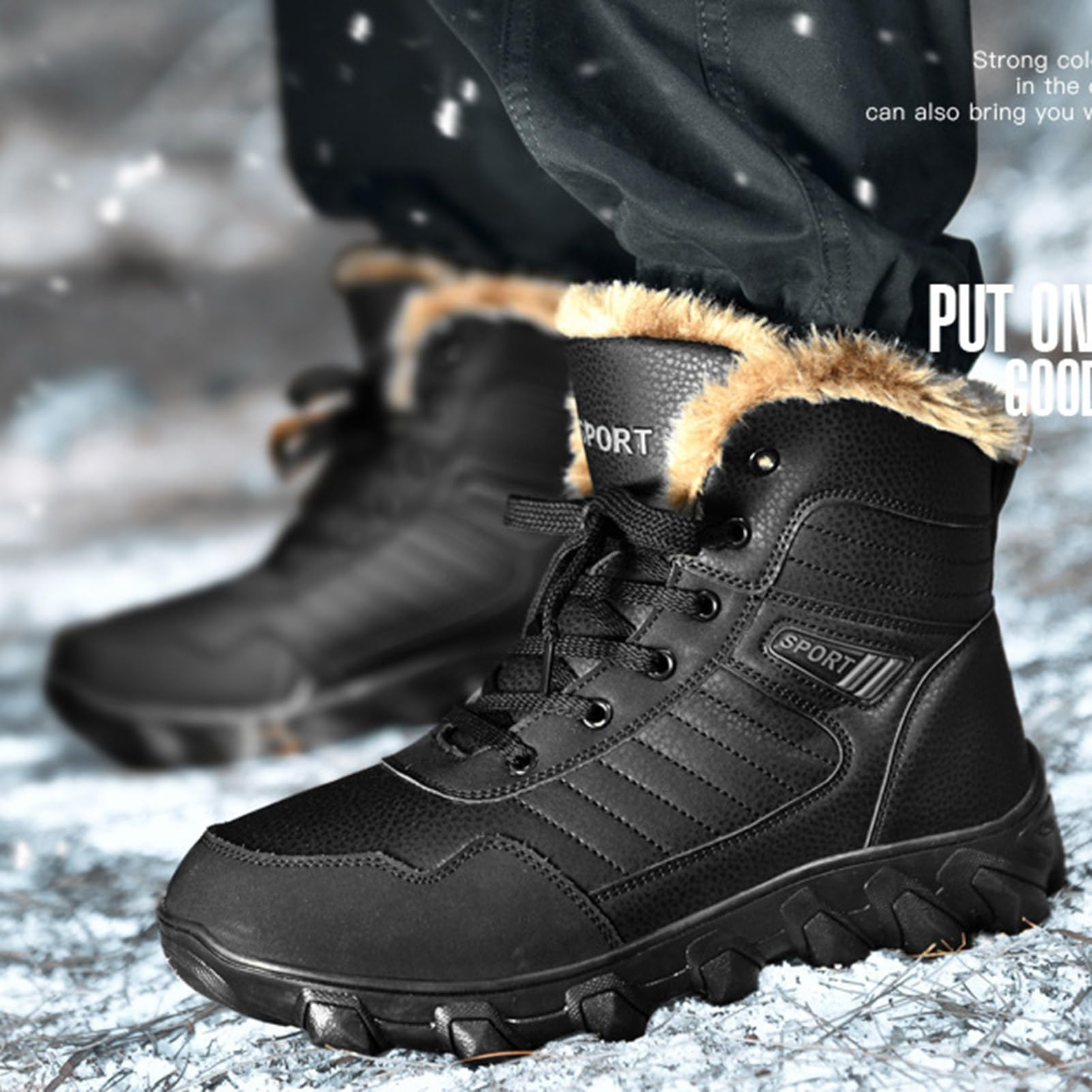 Men’s Black Cold-Weather Lace-Up Insulated Boot JBU Maine Men main image 3