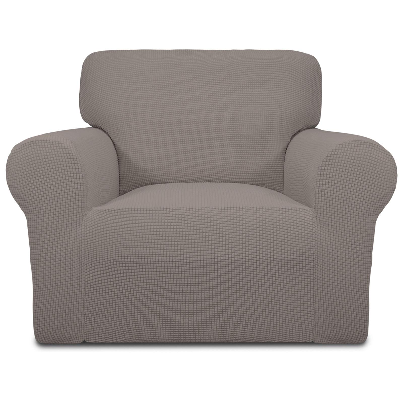 Easy-Going Stretch Chair Slipcover with Arm Washable Taupe