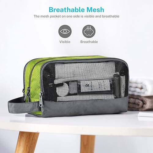 Miniatura 3 de Gonex - Neceser de viaje de nailon, organizador de aseo, Verde