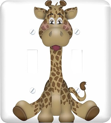 3dRose lsp_222598_2 - Interruptor de palanca doble con diseño de jirafa, color marrón