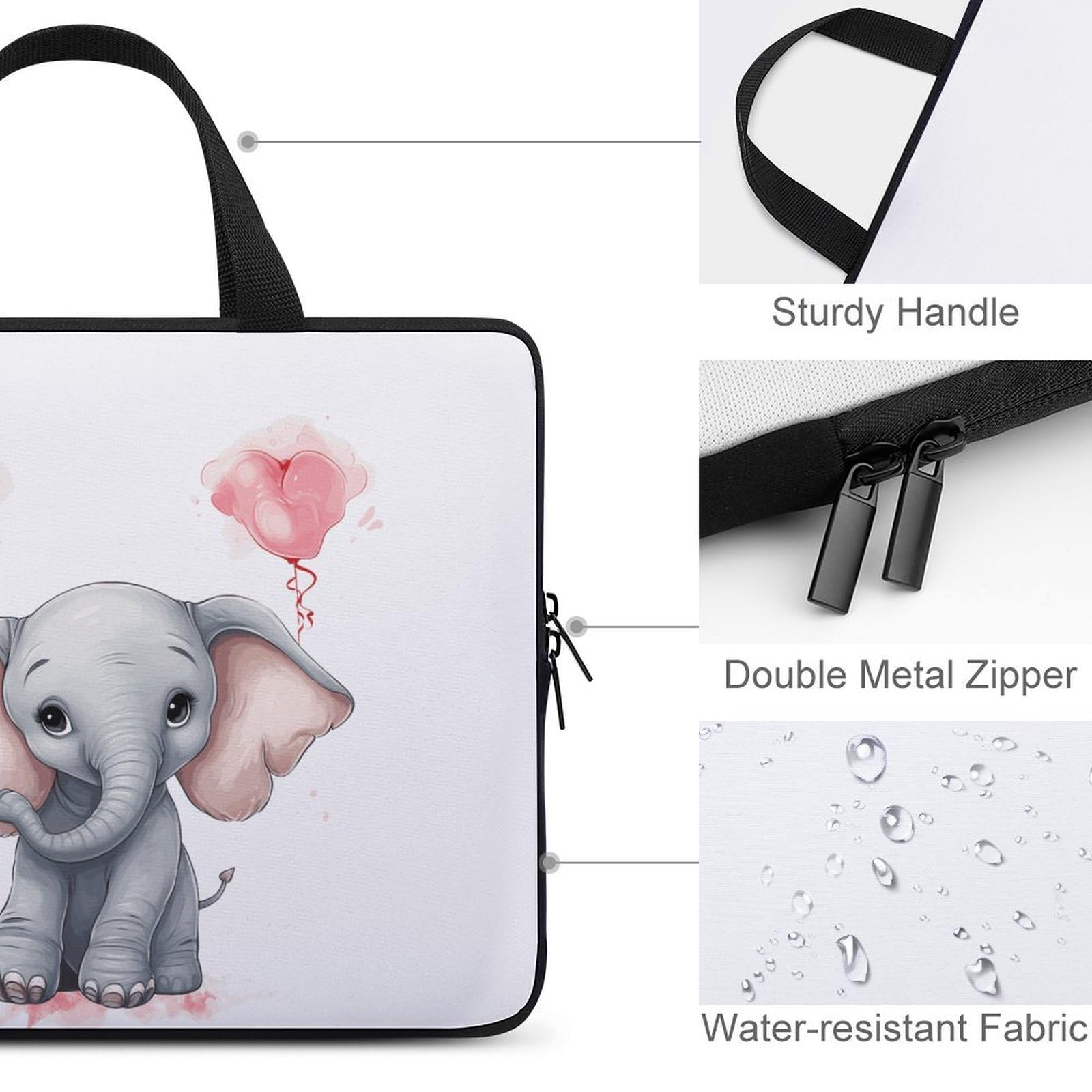 Custodia per laptop da 17 pollici, ultra sottile, leggera e impermeabile, in neoprene resistente, con cinghia da polso