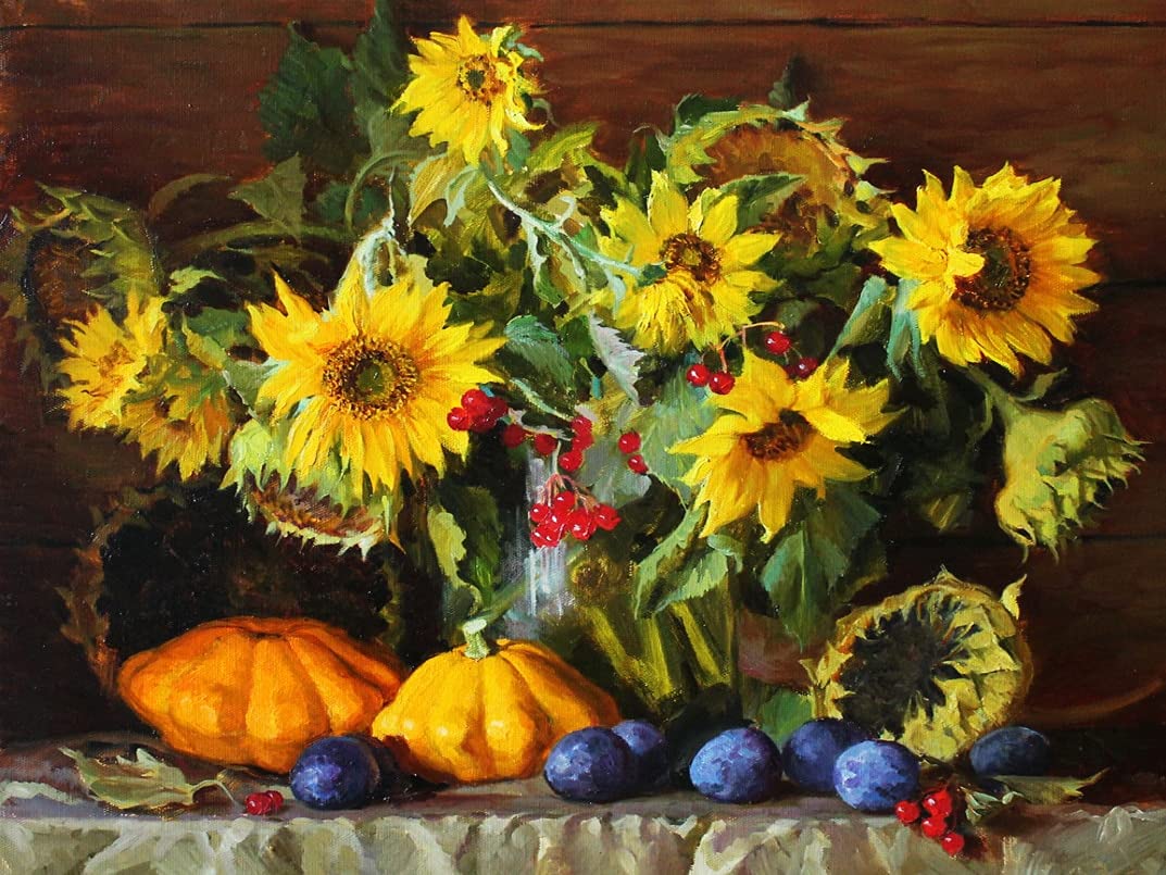 Sunflower Diamond Embroidery Flower 5D DIY Craft Kit Home Decoration Hand Embroidery Diamond Painting A1 30x40cm