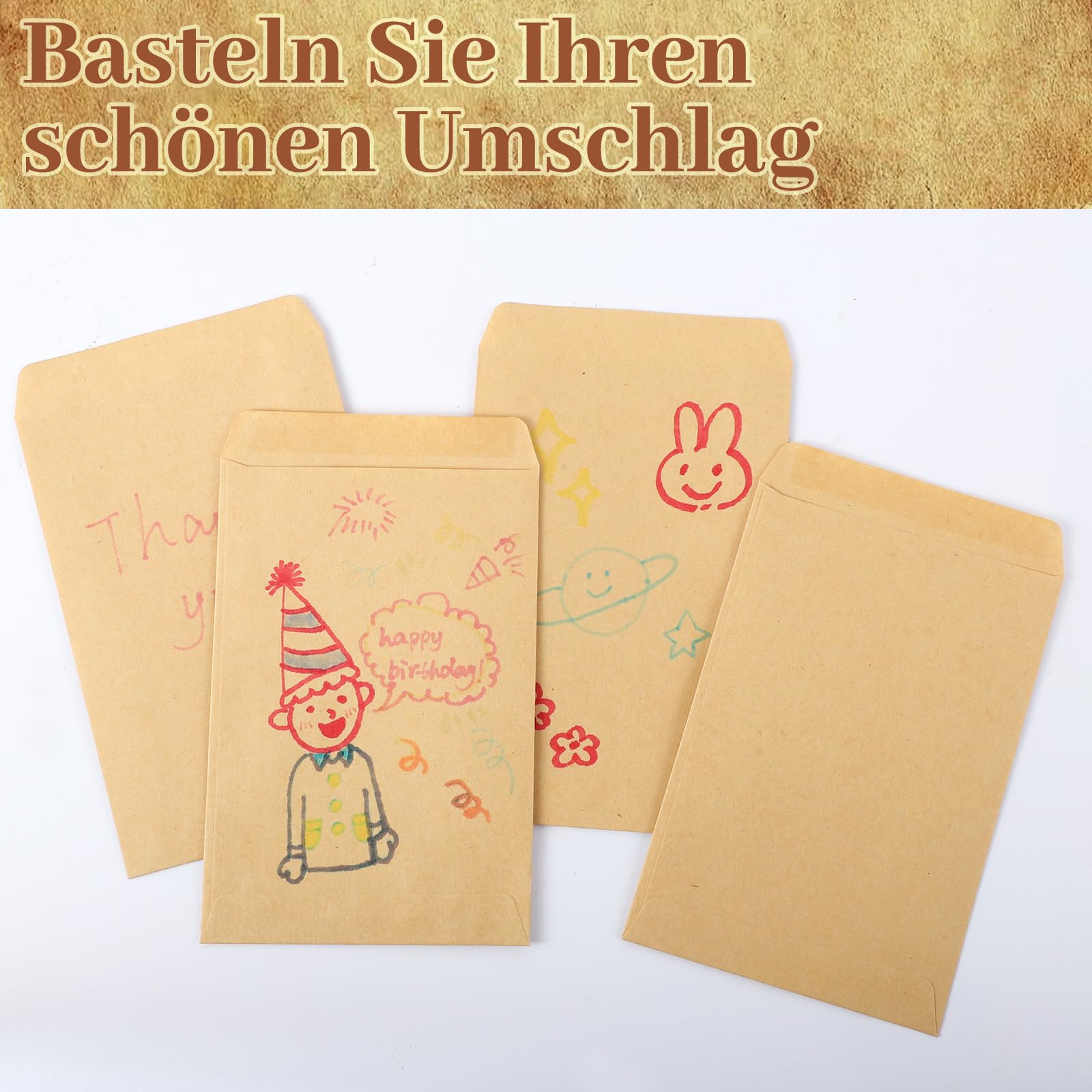 150 sztuk małych torebek papierowych, 8 x 12 cm, małe torebki papierowe do napełniania, do samodzielnego napełniania, mini torebki z papieru typu kraft, na nasiona, monety, biżuterię, prezenty