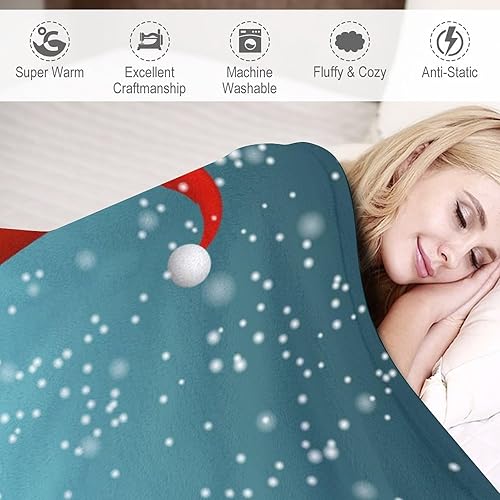 Miniatura 4 de Manta de forro polar para sofá, cama, bonita manta de gnomo nevado, acogedora, mullida, suave, ligera, para Navidad, invierno, elfos, mantas cálidas