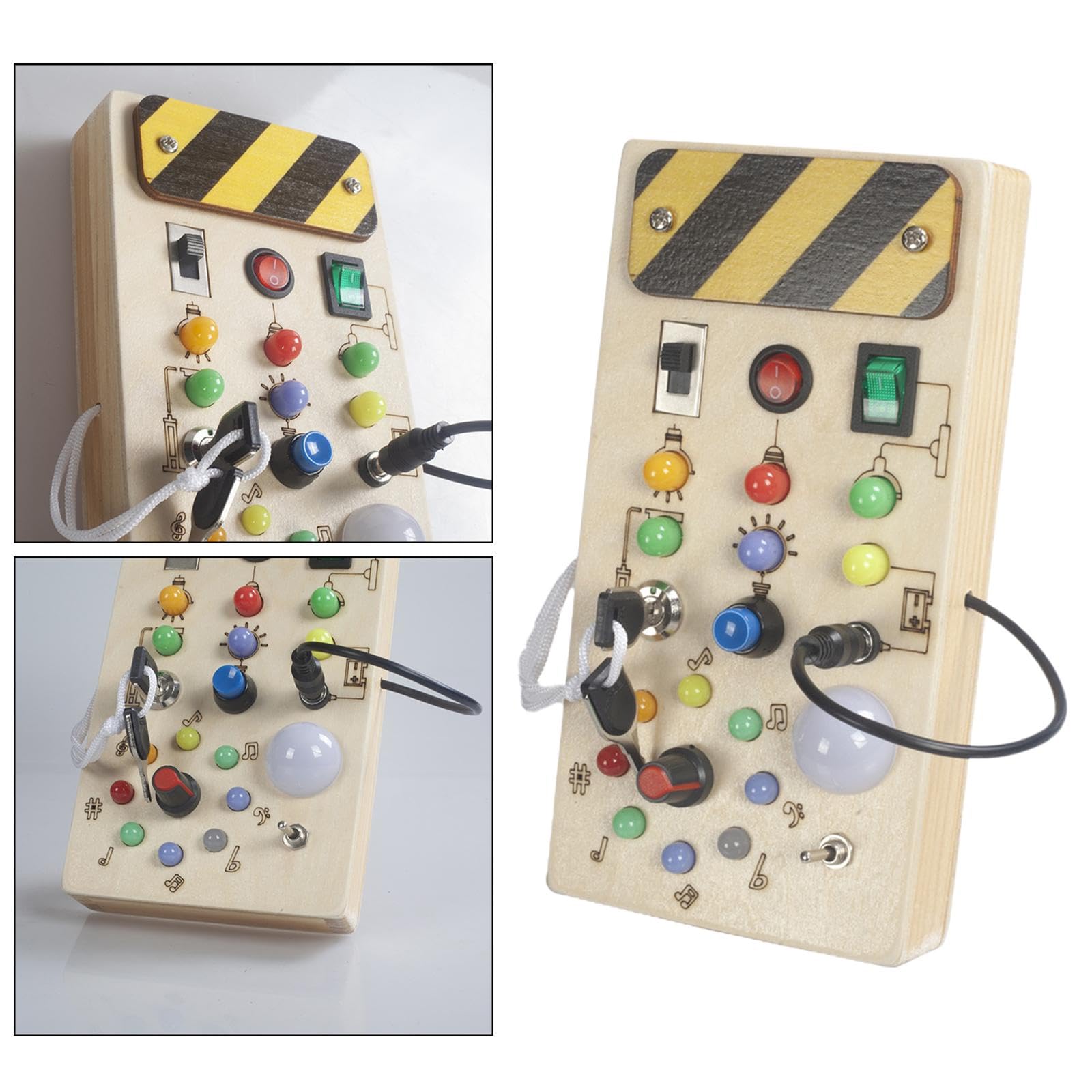 Sharplace Tablero de Actividades con Interruptor de Luz, Juguete Educativo para El Desarrollo de La Motricidad Fina, Juego de Cognición con Panel de